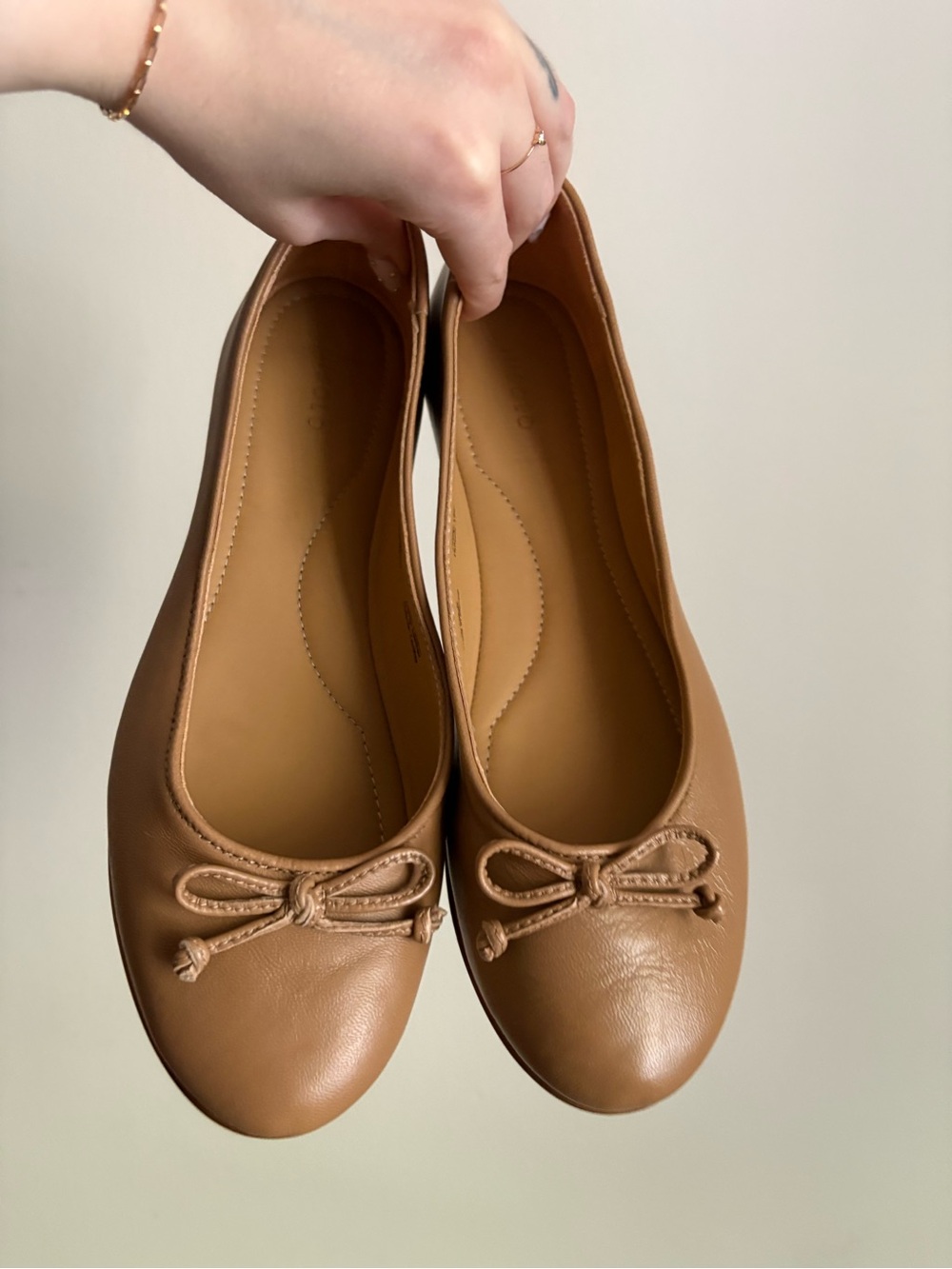 Nisolo Leather Bea Go to Ballet Flats in Tan Almond - Picture 4 of 8